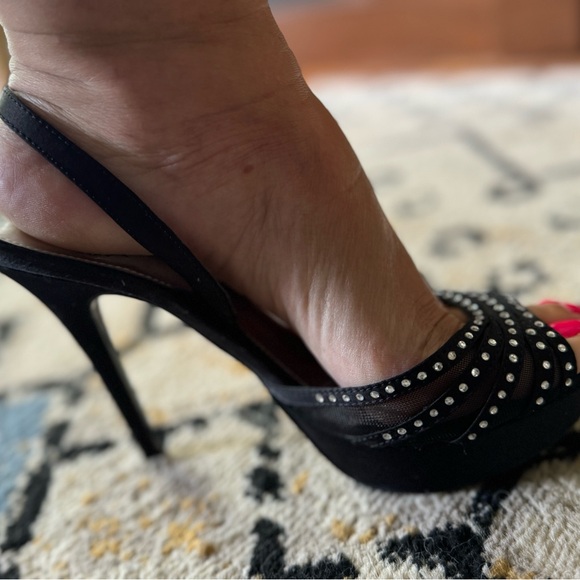 L Miller black sparkly heels - Picture 3 of 4